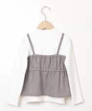KJKLM70029 a.v.v KIDS(アー・ヴェ・ヴェ) [100-130]チェック柄ビスチェドッキングプルオーバー ブラウン
