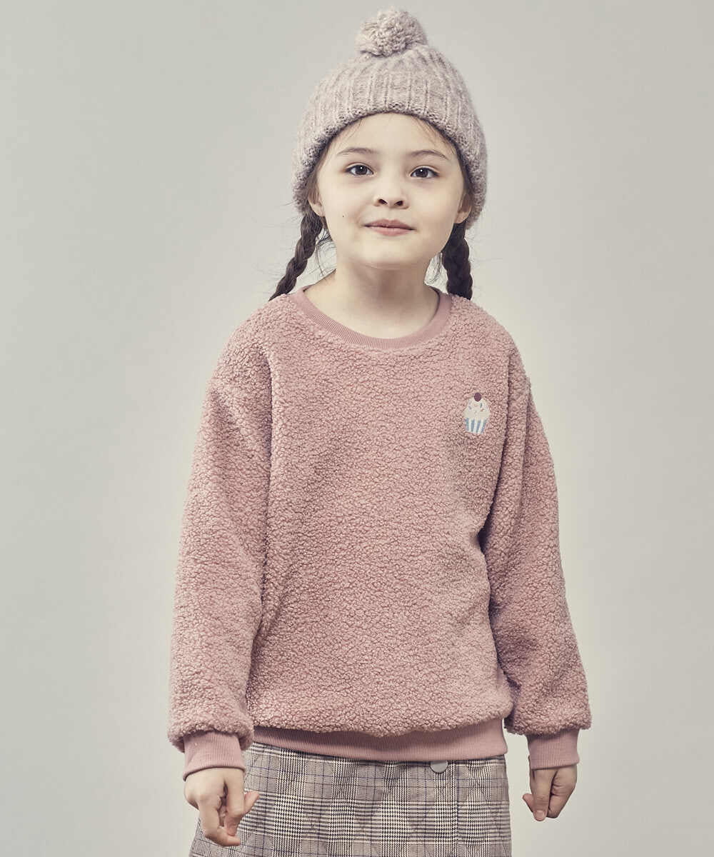 KJKLP63029 a.v.v KIDS(アー・ヴェ・ヴェ) [100-130]モチーフボアトレーナー ピンク