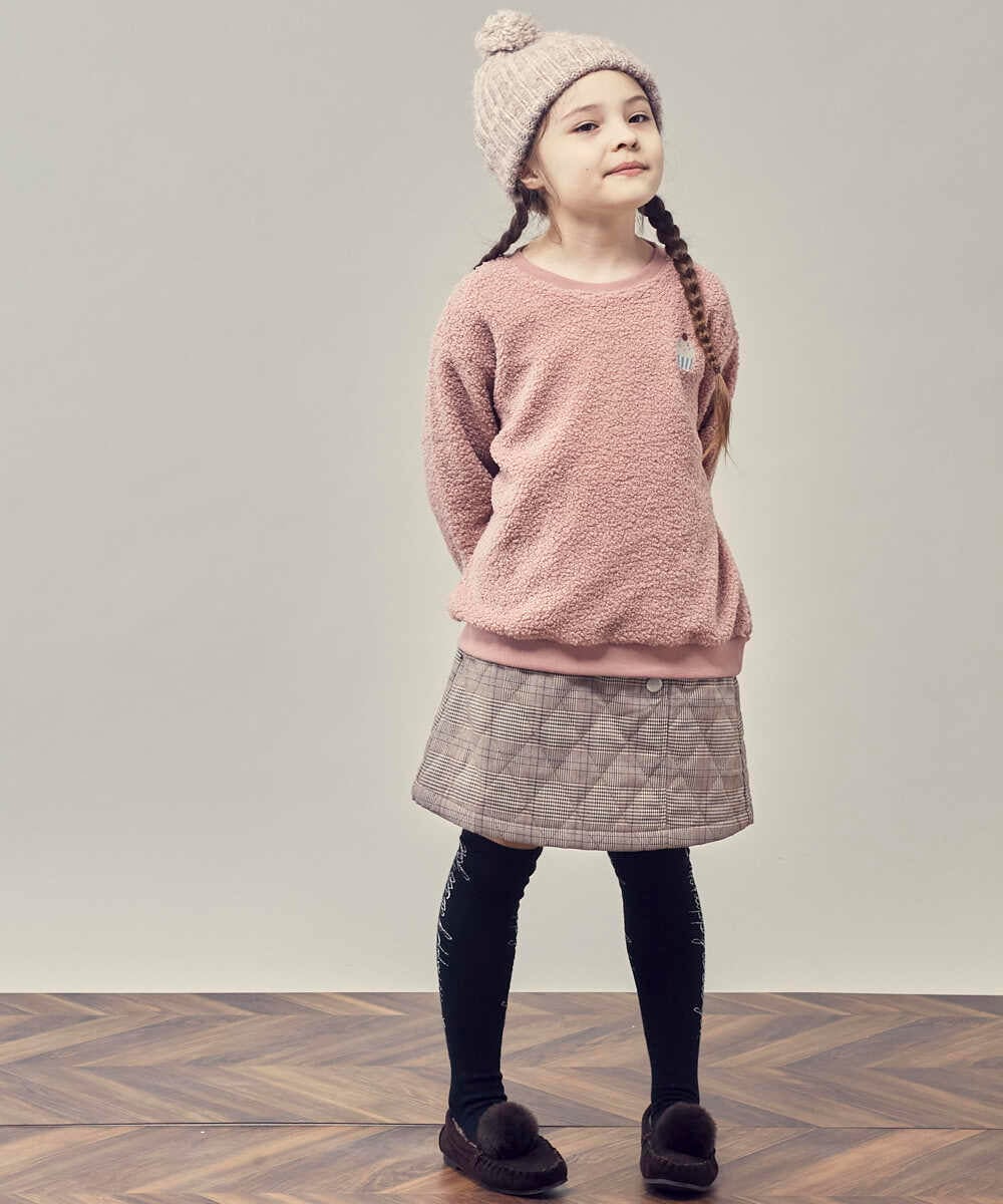 KJKLP63029 a.v.v KIDS(アー・ヴェ・ヴェ) [100-130]モチーフボアトレーナー ピンク