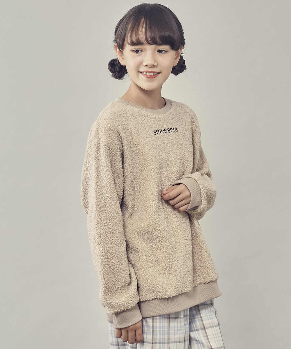 KJKLP63029 a.v.v KIDS(アー・ヴェ・ヴェ) [100-130]モチーフボアトレーナー ピンク