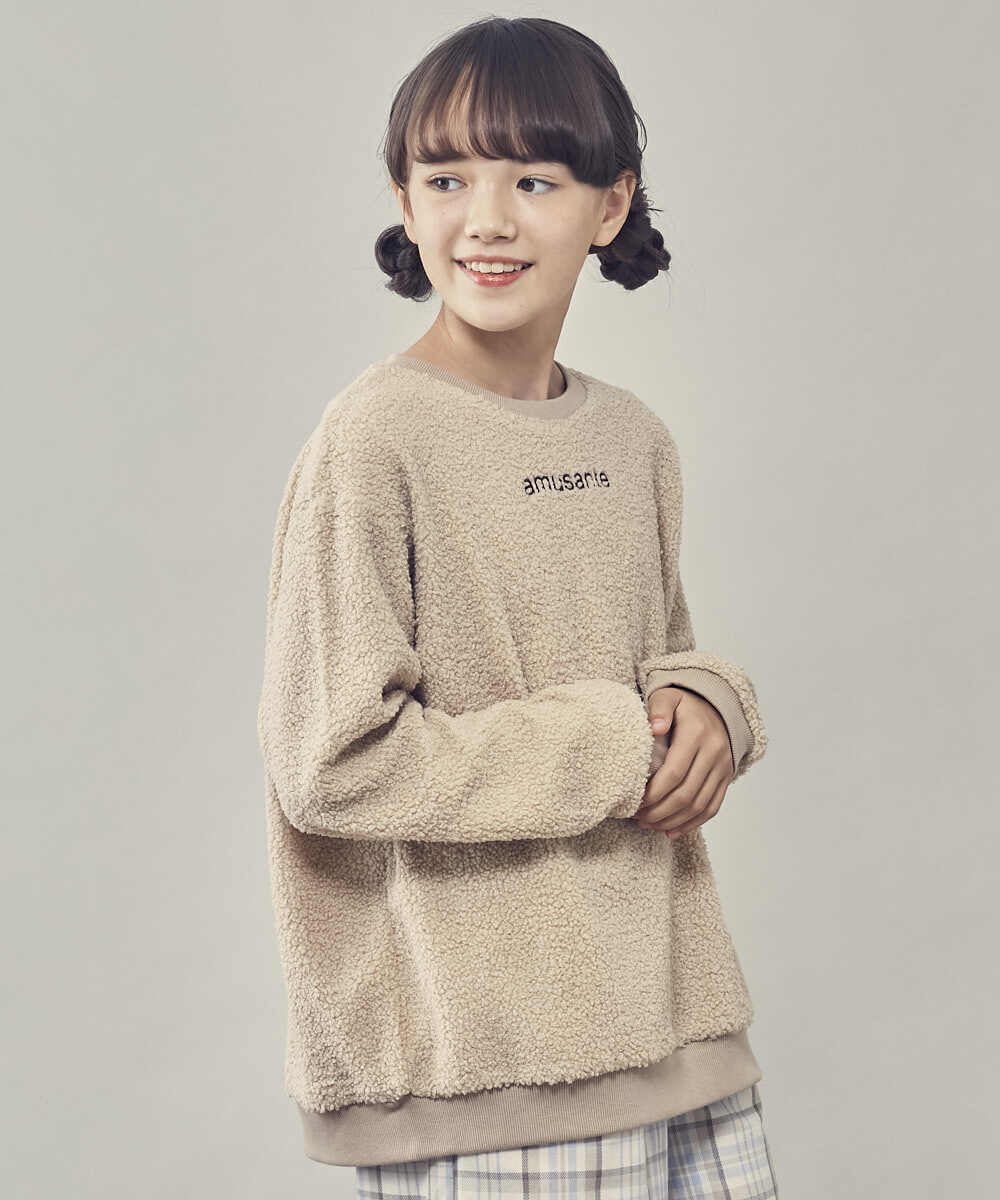 KJKLP63029 a.v.v KIDS(アー・ヴェ・ヴェ) [100-130]モチーフボアトレーナー ピンク