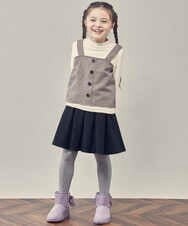 KJKLP66034 a.v.v KIDS(アー・ヴェ・ヴェ) [100-130]チェック柄ビスチェドッキングトップス ブラウン