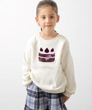 KJKLQ64029 a.v.v KIDS(アー・ヴェ・ヴェ) [140-150]裏起毛モチーフアソートトレーナー アイボリー