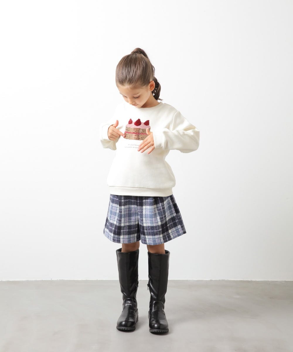 KJKLQ64029 a.v.v KIDS(アー・ヴェ・ヴェ) [140-150]裏起毛モチーフアソートトレーナー アイボリー
