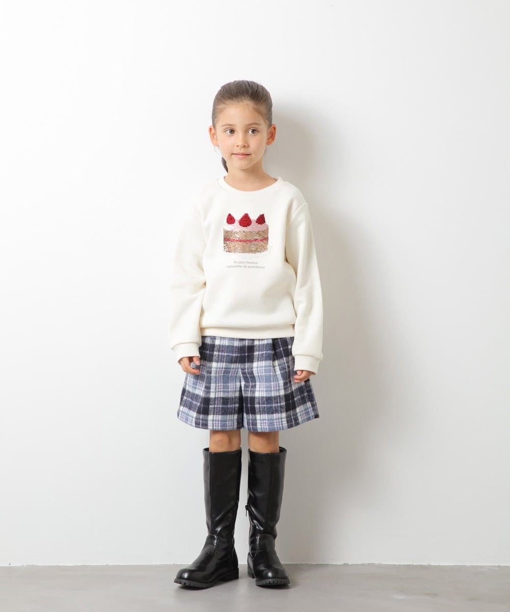 KJKLQ64029 a.v.v KIDS(アー・ヴェ・ヴェ) [140-150]裏起毛モチーフアソートトレーナー アイボリー