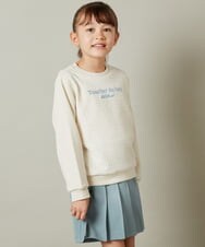 KJKLS60029 a.v.v KIDS(アー・ヴェ・ヴェ) [100-130]フロントカットジャカードロゴトレーナー アイボリー