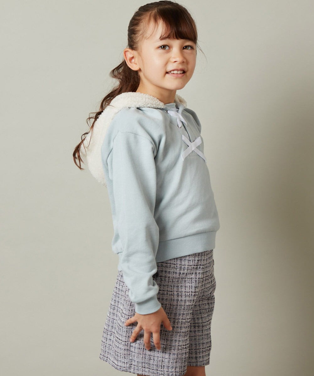 KJKLS64024 a.v.v KIDS(アー・ヴェ・ヴェ) [100-130]ボアフードパーカー ミント