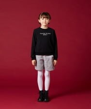 KJKLT60034 a.v.v KIDS(アー・ヴェ・ヴェ) [140-150]フロントカットジャカードロゴトレーナー ブラック