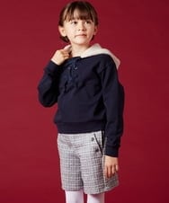 KJKLT64029 a.v.v KIDS(アー・ヴェ・ヴェ) [140-150]ボアフードパーカー ネイビー