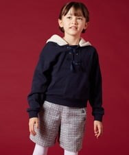 KJKLT64029 a.v.v KIDS(アー・ヴェ・ヴェ) [140-150]ボアフードパーカー ネイビー