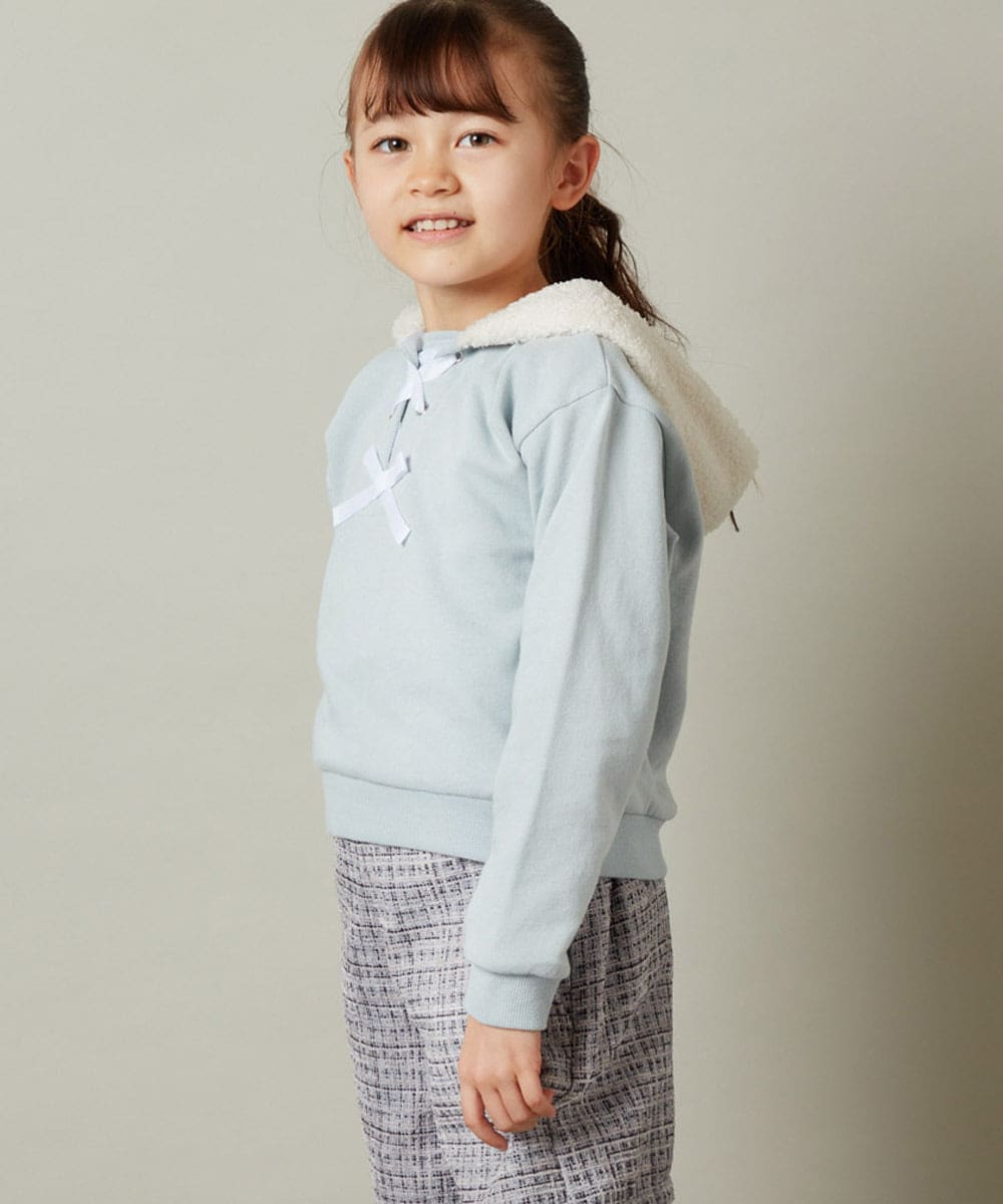 KJKLT64029 a.v.v KIDS(アー・ヴェ・ヴェ) [140-150]ボアフードパーカー ネイビー