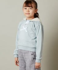 KJKLT64029 a.v.v KIDS(アー・ヴェ・ヴェ) [140-150]ボアフードパーカー ネイビー