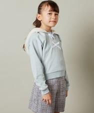 KJKLT64029 a.v.v KIDS(アー・ヴェ・ヴェ) [140-150]ボアフードパーカー ネイビー