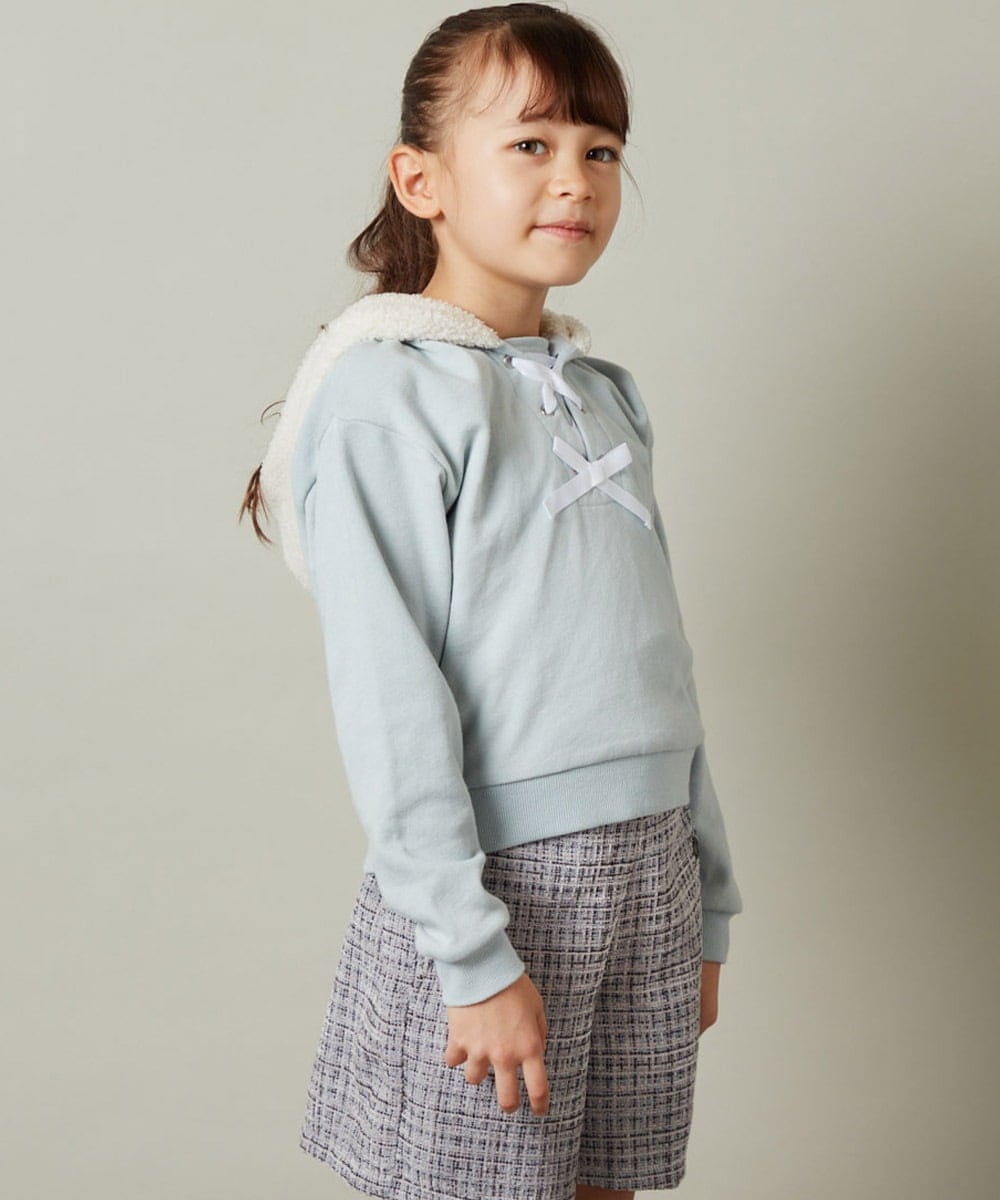 KJKLT64029 a.v.v KIDS(アー・ヴェ・ヴェ) [140-150]ボアフードパーカー ネイビー
