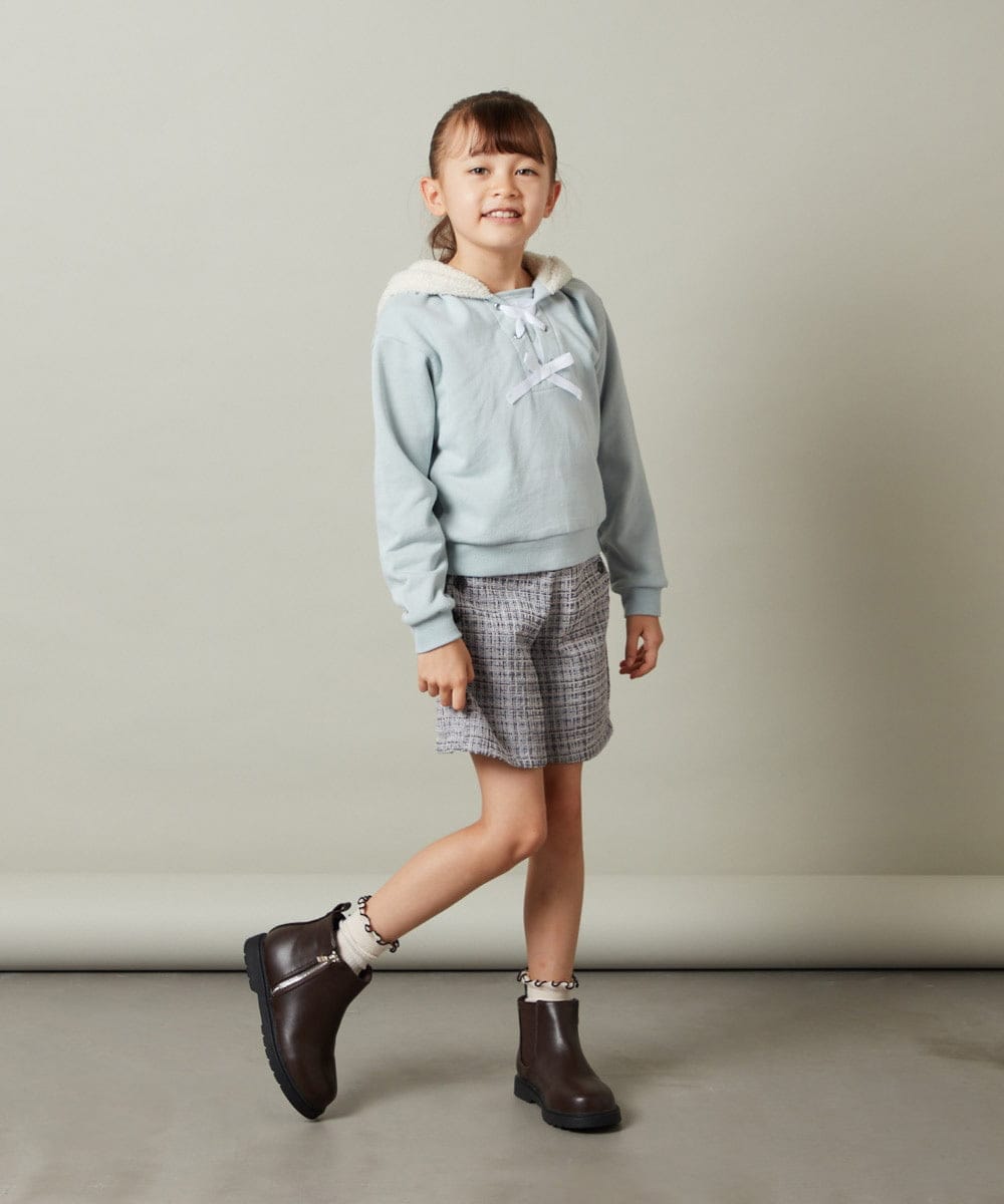 KJKLT64029 a.v.v KIDS(アー・ヴェ・ヴェ) [140-150]ボアフードパーカー ネイビー