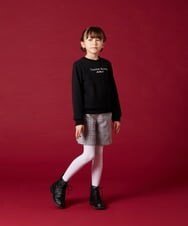 KJKLU60039 a.v.v KIDS(アー・ヴェ・ヴェ) [160]フロントカットジャカードロゴトレーナー アイボリー