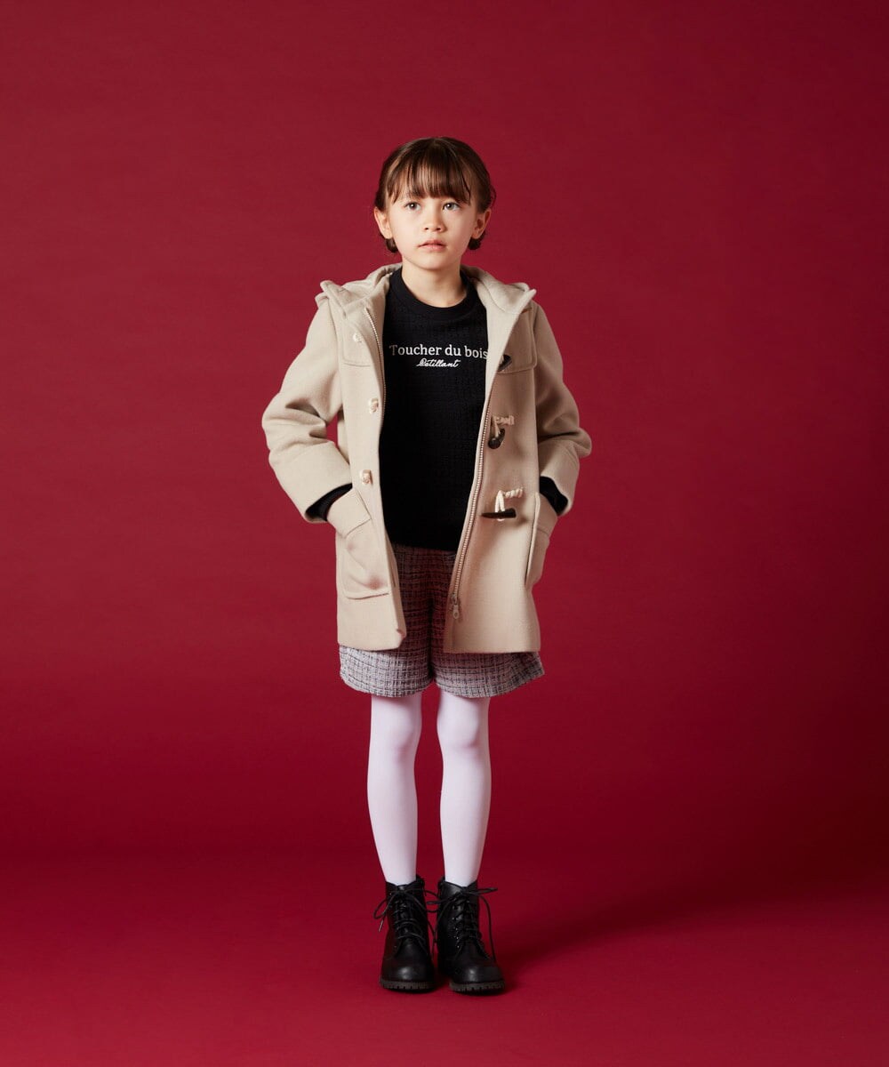 KJKLU60039 a.v.v KIDS(アー・ヴェ・ヴェ) [160]フロントカットジャカードロゴトレーナー アイボリー