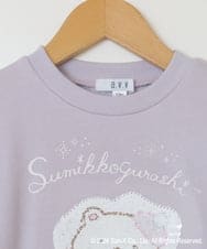 KJKLV80029 a.v.v KIDS(アー・ヴェ・ヴェ) [100-140]【すみっコぐらし】リバーシブルスパンコールトレーナー ラベンダー