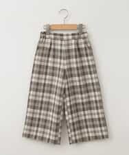 KJLAA03034 a.v.v KIDS(アー・ヴェ・ヴェ) [120-130]サスペンダー付きワイドパンツ ベージュ(チェック)
