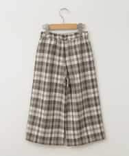 KJLAA03034 a.v.v KIDS(アー・ヴェ・ヴェ) [120-130]サスペンダー付きワイドパンツ ベージュ(チェック)