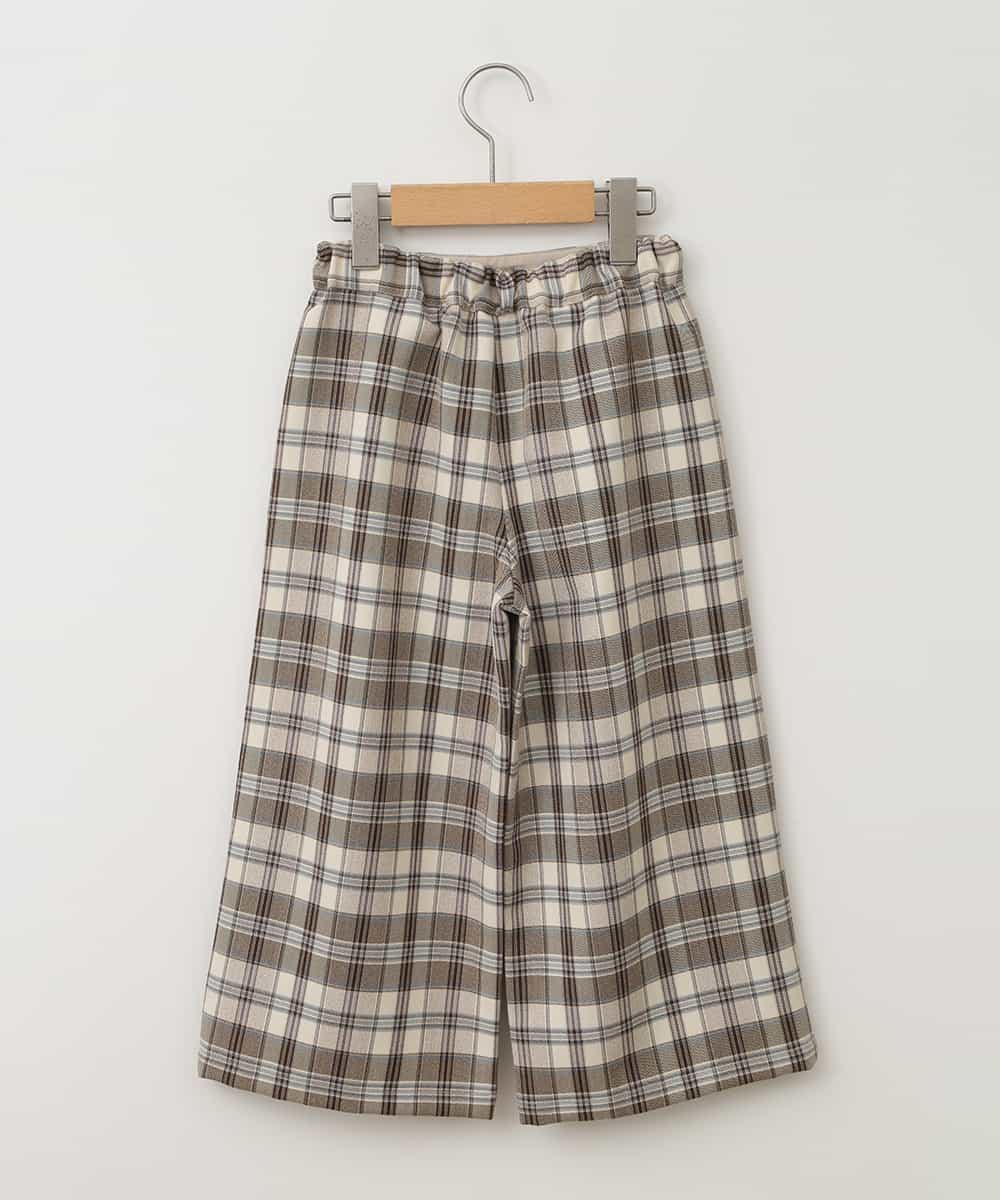 KJLAA03034 a.v.v KIDS(アー・ヴェ・ヴェ) [120-130]サスペンダー付きワイドパンツ ベージュ(チェック)
