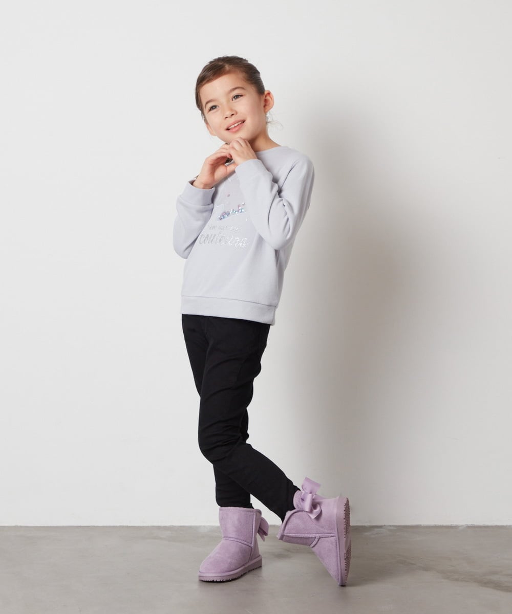 KJLAA05029 a.v.v KIDS(アー・ヴェ・ヴェ) [100-160]裏起毛ストレッチスキニーパンツ グリーン