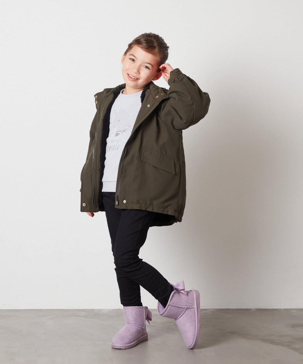 KJLAA05029 a.v.v KIDS(アー・ヴェ・ヴェ) [100-160]裏起毛ストレッチスキニーパンツ グリーン