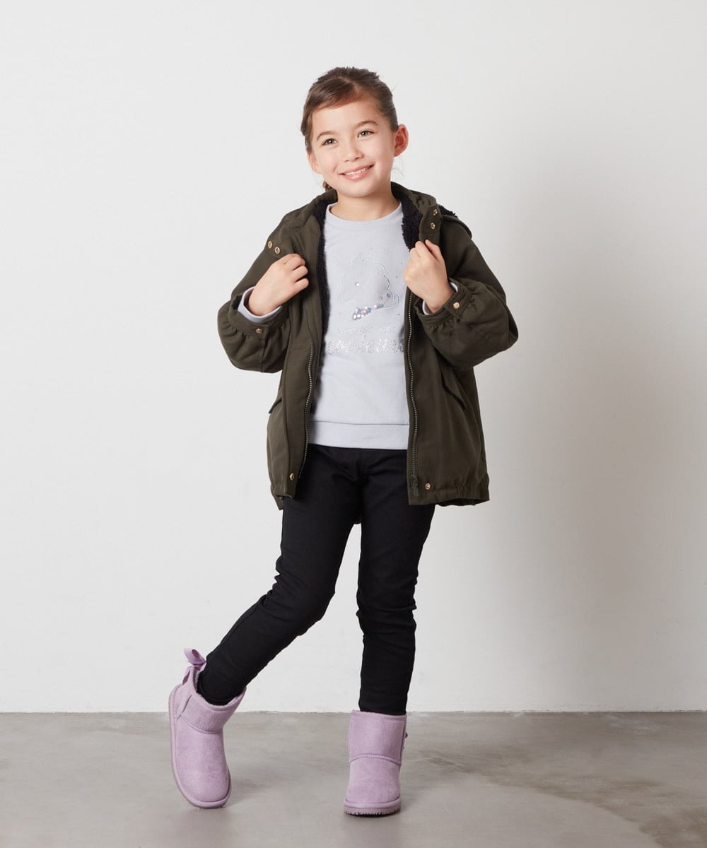 KJLAA05029 a.v.v KIDS(アー・ヴェ・ヴェ) [100-160]裏起毛ストレッチスキニーパンツ グリーン