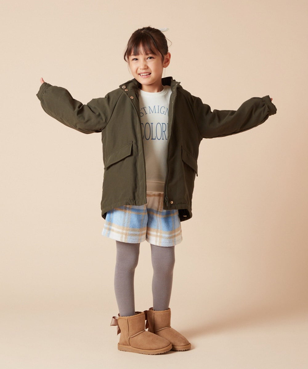 KJLAA44034 a.v.v KIDS(アー・ヴェ・ヴェ) [100-160]シャギーチェックショートパンツ ライトブルー
