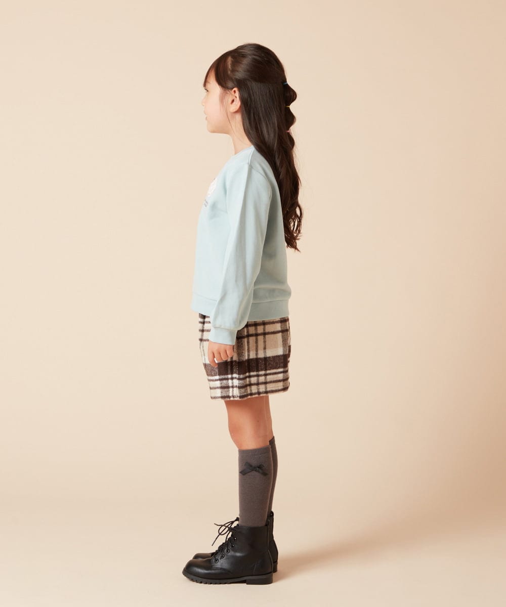 KJLAA44034 a.v.v KIDS(アー・ヴェ・ヴェ) [100-160]シャギーチェックショートパンツ ライトブルー