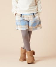 KJLAA44034 a.v.v KIDS(アー・ヴェ・ヴェ) [100-160]シャギーチェックショートパンツ ライトブルー