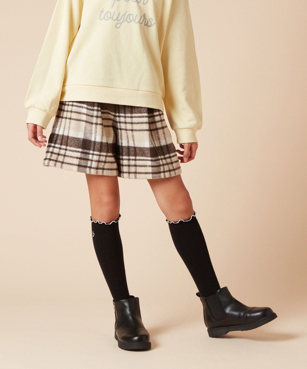 KJLAA44034 a.v.v KIDS(アー・ヴェ・ヴェ) [100-160]シャギーチェックショートパンツ ライトブルー