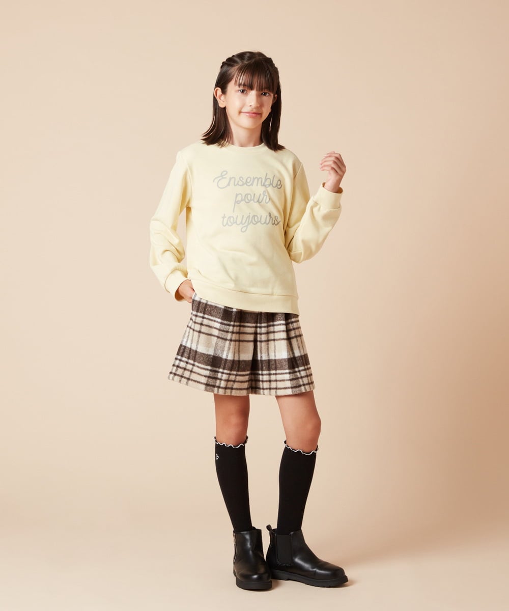 KJLAA44034 a.v.v KIDS(アー・ヴェ・ヴェ) [100-160]シャギーチェックショートパンツ ライトブルー