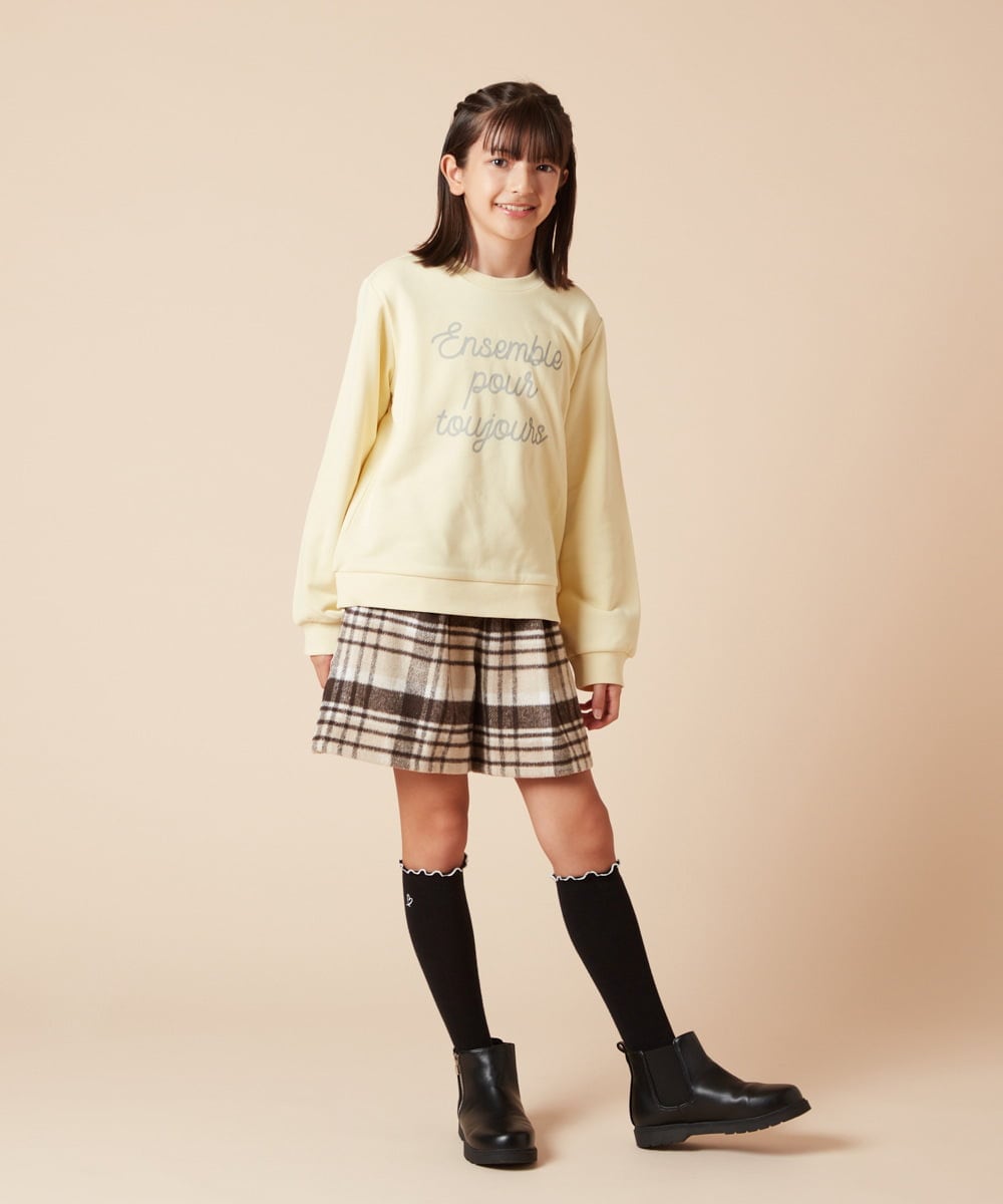 KJLAA44034 a.v.v KIDS(アー・ヴェ・ヴェ) [100-160]シャギーチェックショートパンツ ライトブルー