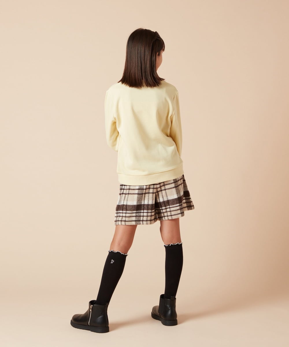 KJLAA44034 a.v.v KIDS(アー・ヴェ・ヴェ) [100-160]シャギーチェックショートパンツ ライトブルー