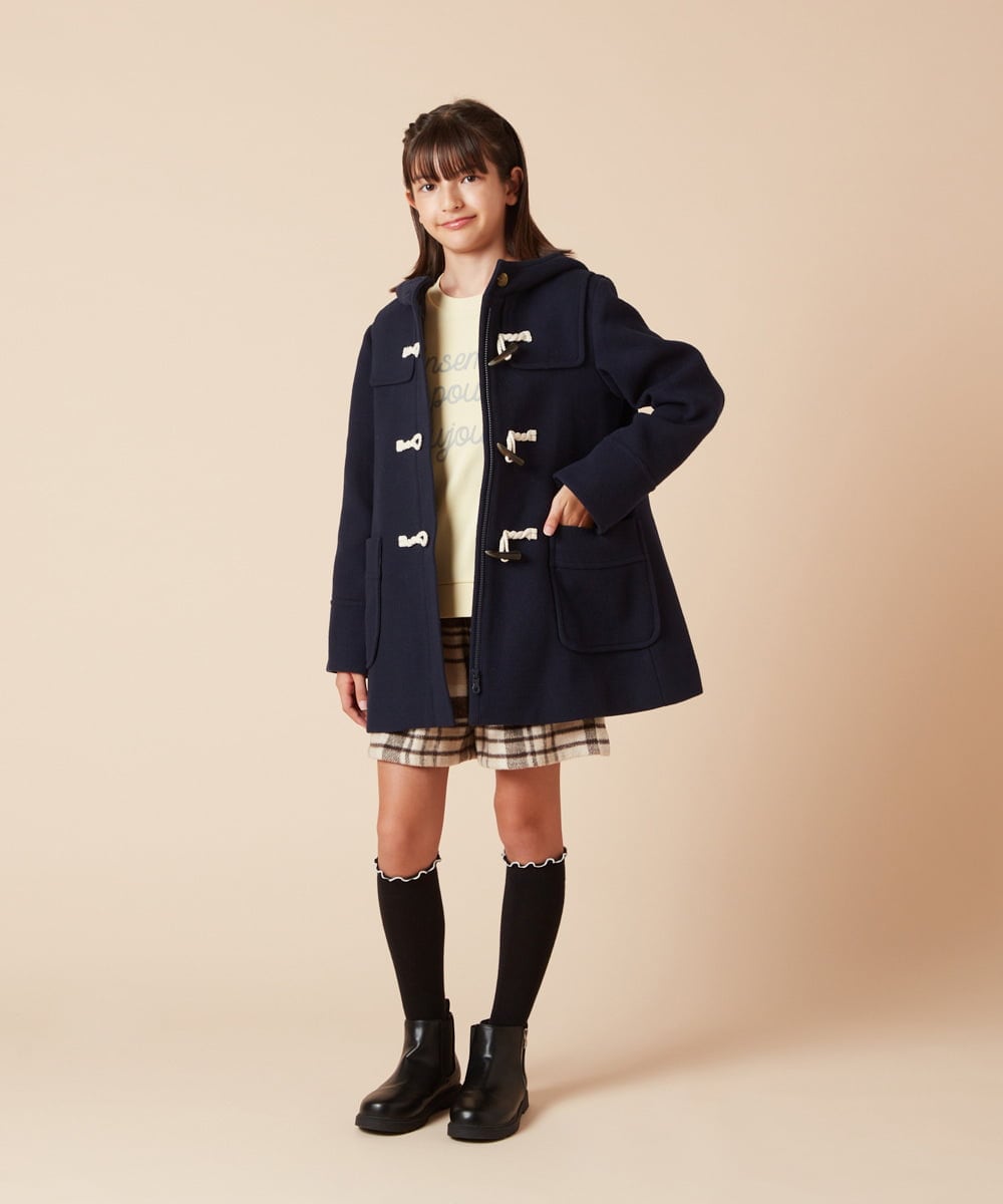 KJLAA44034 a.v.v KIDS(アー・ヴェ・ヴェ) [100-160]シャギーチェックショートパンツ ライトブルー