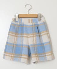 KJLAA44034 a.v.v KIDS(アー・ヴェ・ヴェ) [100-160]シャギーチェックショートパンツ ライトブルー
