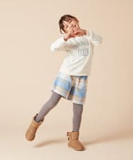 KJLAA44034 a.v.v KIDS(アー・ヴェ・ヴェ) [100-160]シャギーチェックショートパンツ ライトブルー
