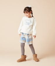 KJLAA44034 a.v.v KIDS(アー・ヴェ・ヴェ) [100-160]シャギーチェックショートパンツ ライトブルー