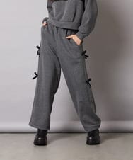 KJLAD01049 a.v.v KIDS(アー・ヴェ・ヴェ) [100-160]【裏起毛】サイドリボンスウェットパンツ ダークグレー