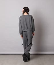 KJLAD01049 a.v.v KIDS(アー・ヴェ・ヴェ) [100-160]【裏起毛】サイドリボンスウェットパンツ ダークグレー
