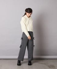 KJLAD01049 a.v.v KIDS(アー・ヴェ・ヴェ) [100-160]【裏起毛】サイドリボンスウェットパンツ ダークグレー