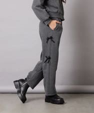 KJLAD01049 a.v.v KIDS(アー・ヴェ・ヴェ) [100-160]【裏起毛】サイドリボンスウェットパンツ ダークグレー