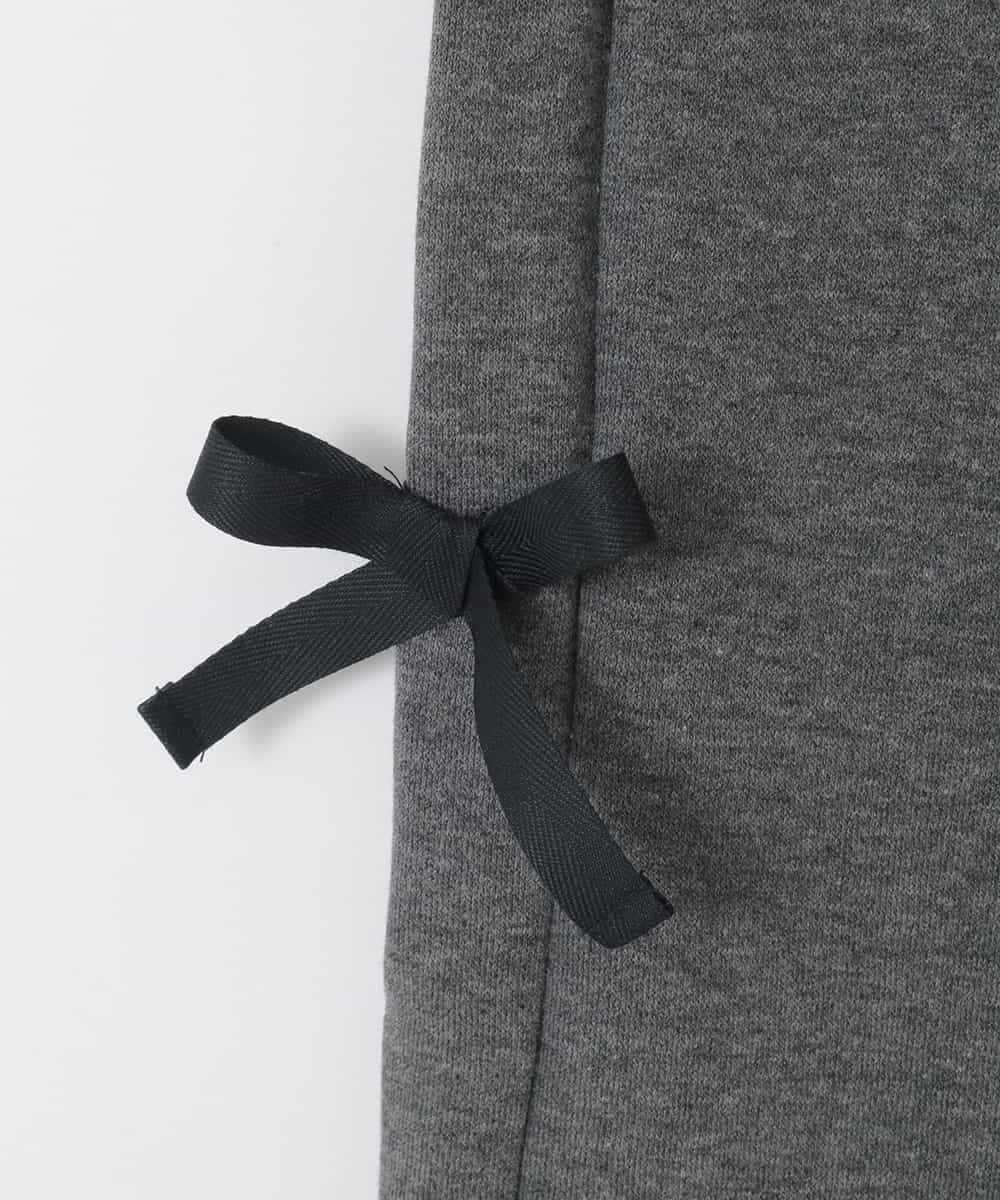 KJLAD01049 a.v.v KIDS(アー・ヴェ・ヴェ) [130-160]【裏起毛/ゆったりストレート/韓国コーデが叶う】サイドリボンスウェットパンツ ダークグレー