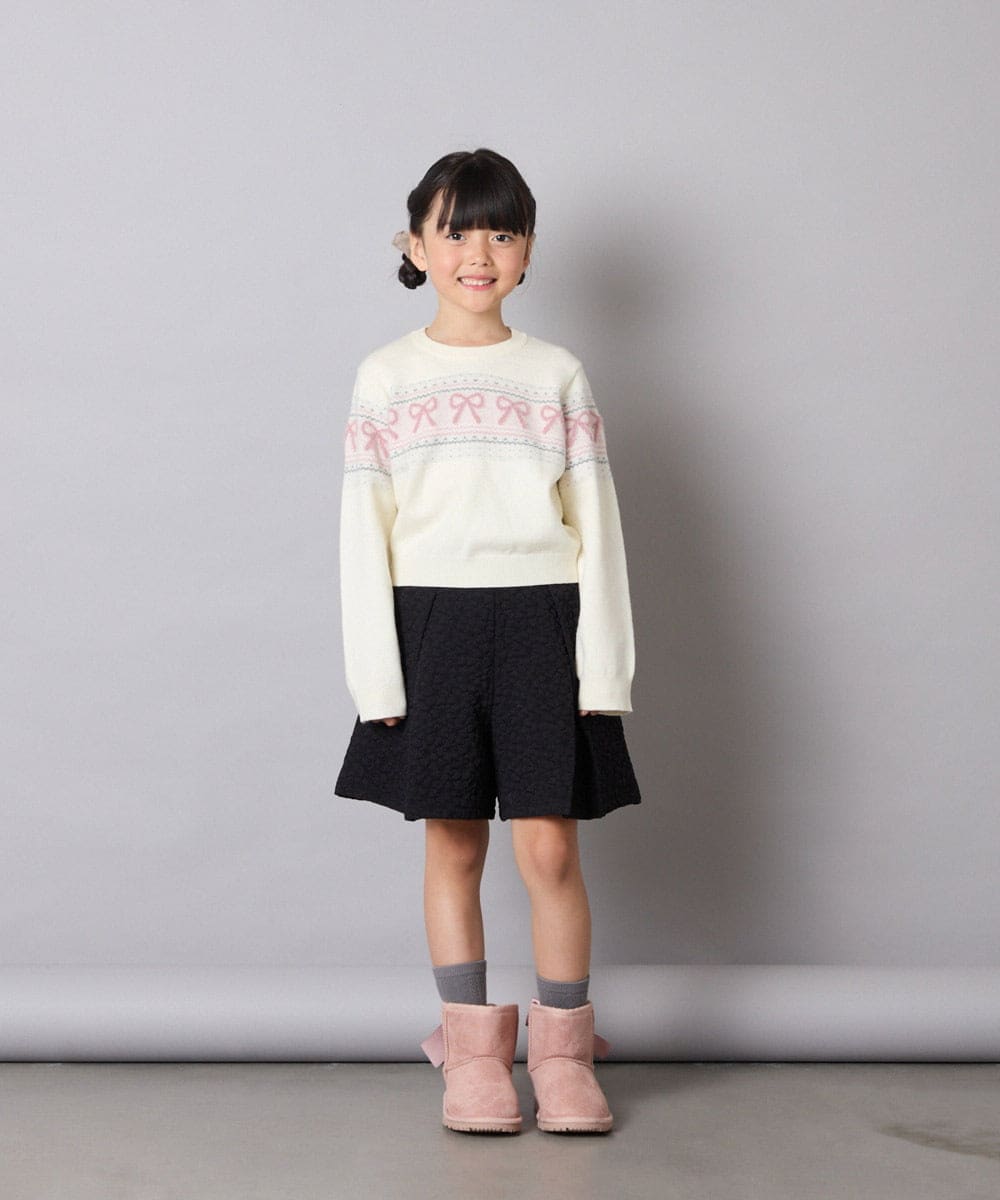 KJLAD03039 a.v.v KIDS(アー・ヴェ・ヴェ) [120-160]ふくれジャガードキュロット ブラック