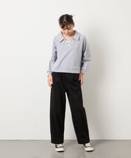 KJLAD04044 a.v.v KIDS(アー・ヴェ・ヴェ) [130-160]【裏起毛】ジャージストレートパンツ ブラック