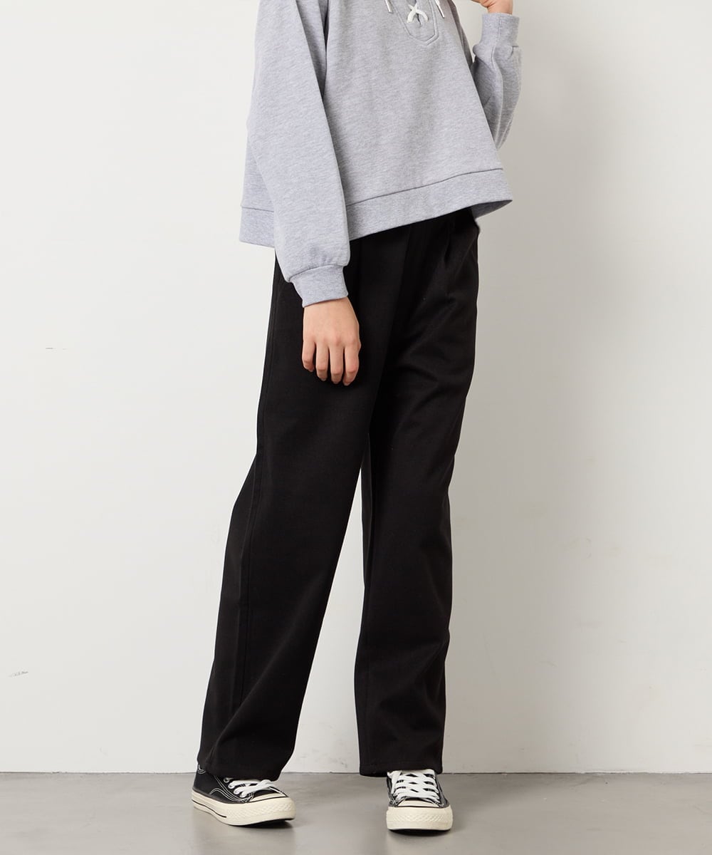 KJLAD04044 a.v.v KIDS(アー・ヴェ・ヴェ) [130-160]【裏起毛】ジャージストレートパンツ ブラック