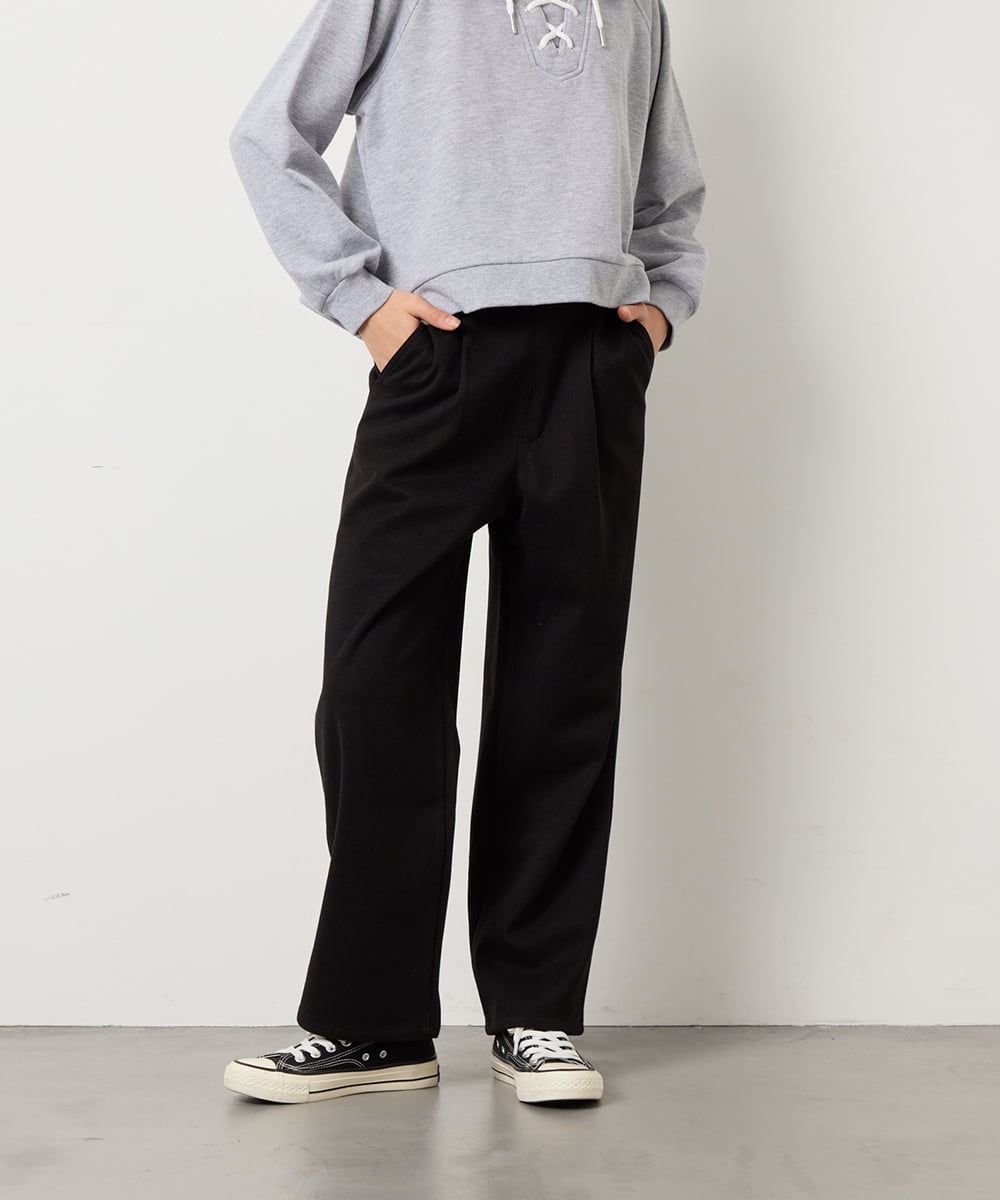 KJLAD04044 a.v.v KIDS(アー・ヴェ・ヴェ) [130-160]【裏起毛】ジャージストレートパンツ ブラック