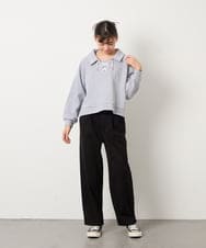 KJLAD04044 a.v.v KIDS(アー・ヴェ・ヴェ) [130-160]【裏起毛】ジャージストレートパンツ ブラック