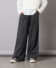 KJLAD32039 a.v.v KIDS(アー・ヴェ・ヴェ) [120-160]ケミカルデニムワイドパンツ ライトブルー